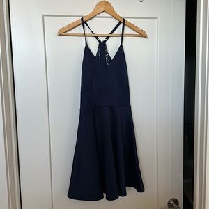 Francesca’s | navy ace racerback dress, xxs